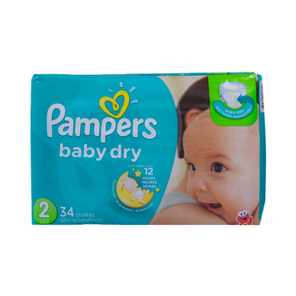 Baby Diaper Pampers® Baby-Dry Tab Closure Size 2 Disposable Heavy Absorbency