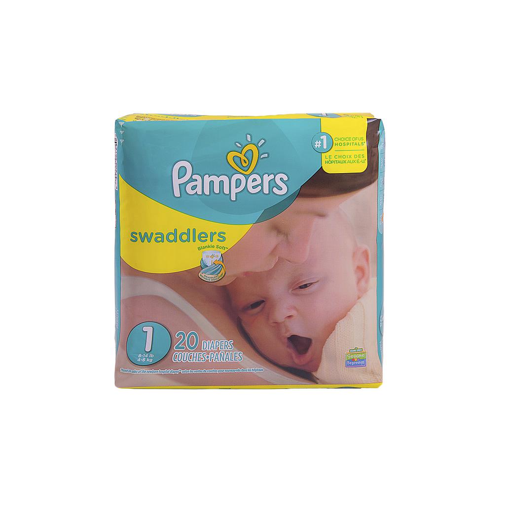 Baby Diaper Pampers® Swaddlers™ Tab Closure Size 1 Disposable Heavy Absorbency