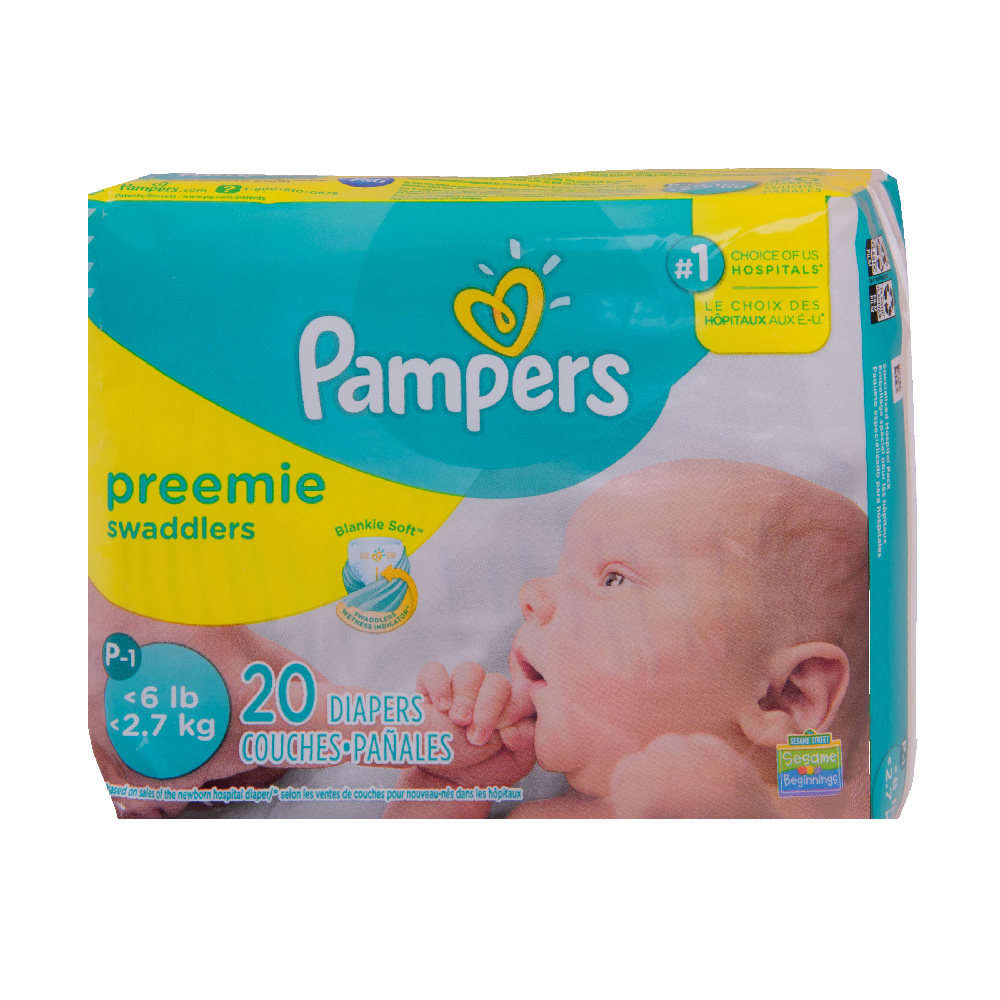 Baby Diaper Pampers® Swaddlers™ Tab Closure Preemie Disposable Heavy Absorbency