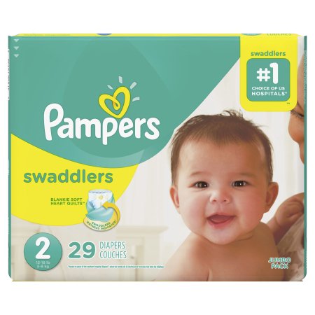 Baby Diaper Pampers® Swaddlers™ Tab Closure Size 2 Disposable Heavy Absorbency